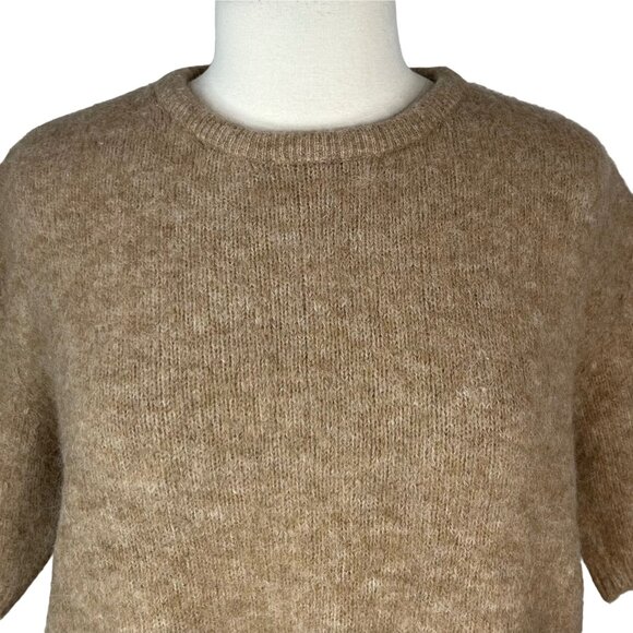Permanent Short Sleeve Sweater Womans Medium Tan New - Picture 3 of 7